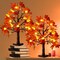 2 Pack Fall Lighted Maple Leaf Table Tree With 24 LED Lights (Orange)